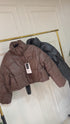 Women Button Down Crop Puffer Jacket